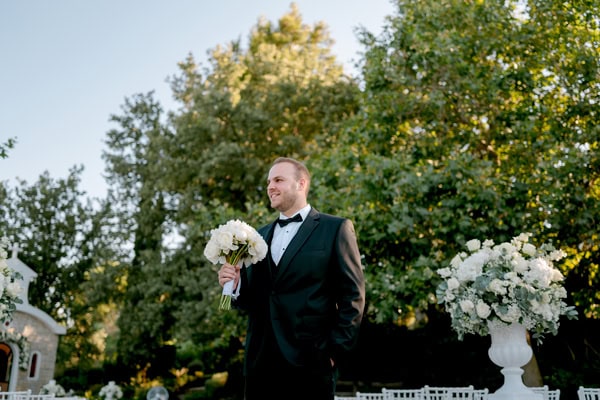 Romantic Summer Wedding Athens White Flowers
